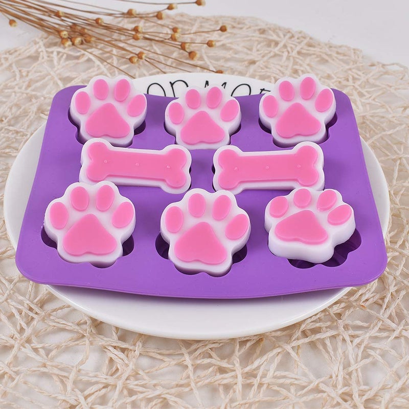 Cozihom Puppy Dog Paw and Bone 2 in 1 Silicone Molds, Food Grade, for Chocolate, Candy, Pudding, Jelly, Dog Treats. 5 Packs - Image 4